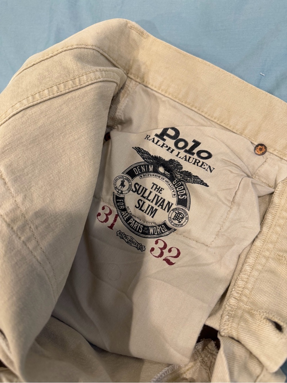 Polo by Ralph Lauren Sullivan Slim Men's Khaki Jeans - Beige (31x32)